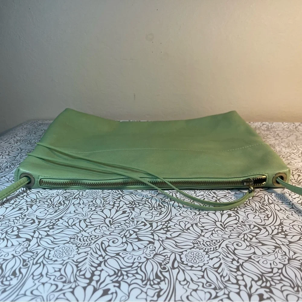 HOBO International Large Leather Crossbody Bag Knot Strap Shoulder Purse Green
